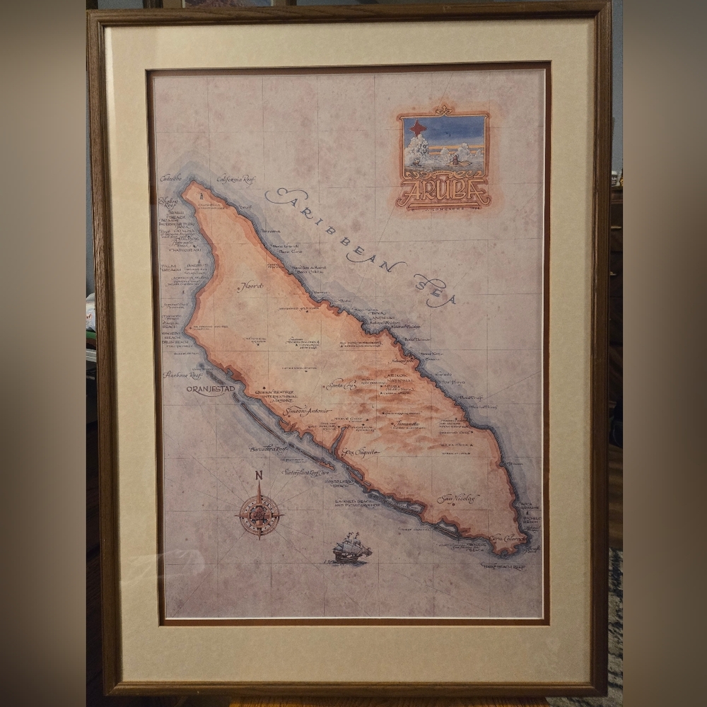 Elegant Map of Aruba